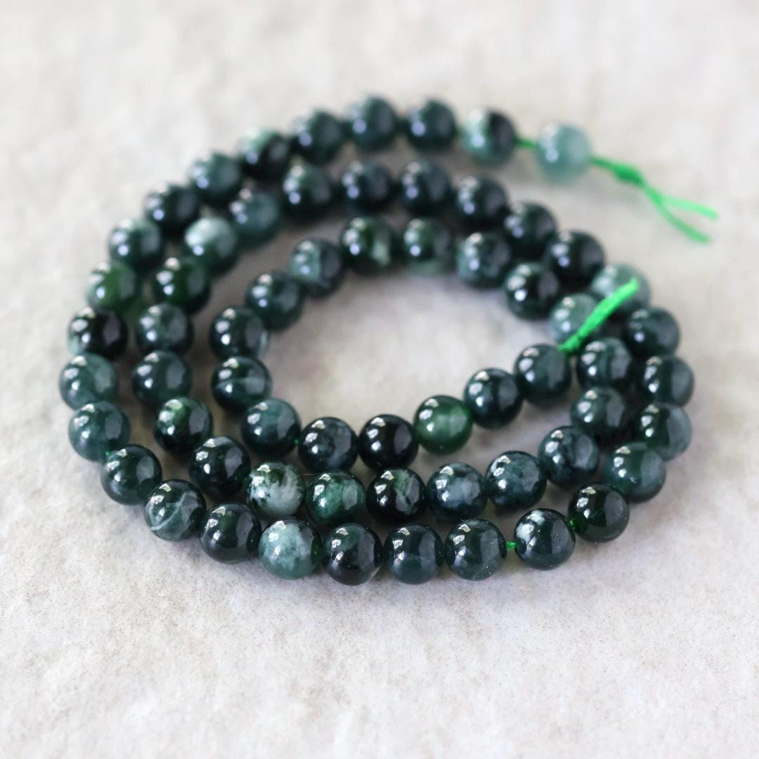6mm Natural AAA Guatemala Jade Beads Jadeite Gemstone Natural Burma Jade Dark Green For DIY Jewelry Making