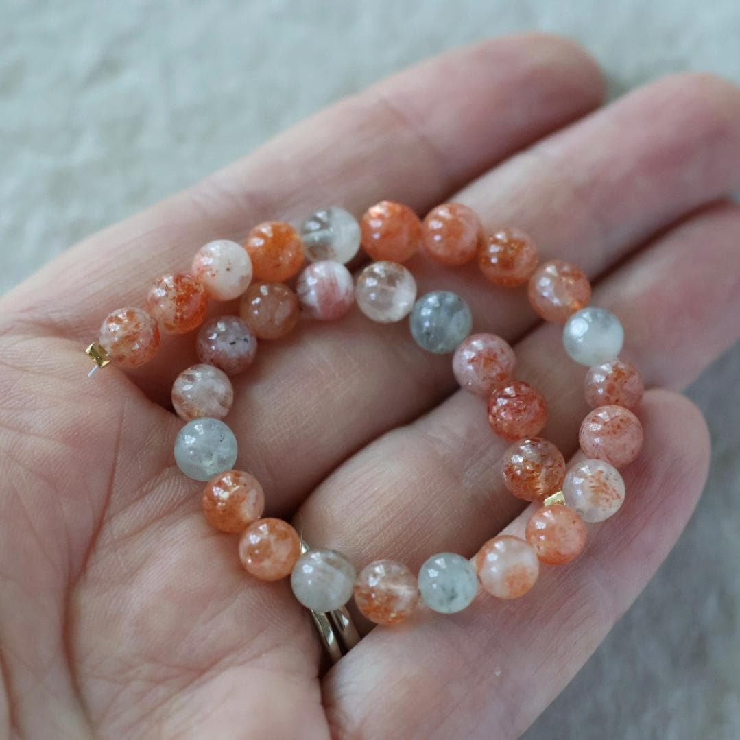 6mm Natural Arusha Sunstone Smooth Beads 7" Orange Gemstone Beads for DIY Jewelry Making