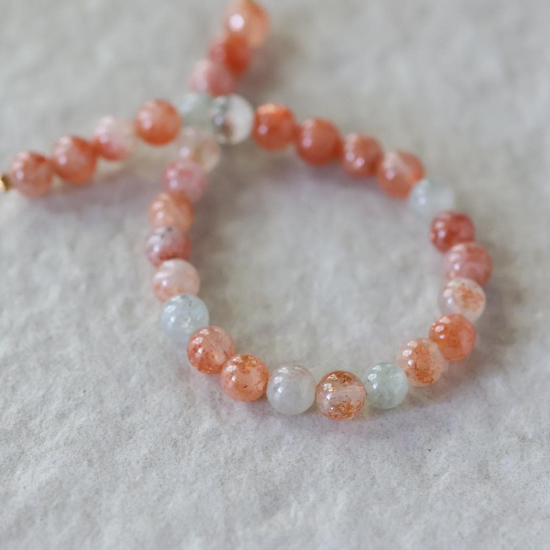 6mm Natural Arusha Sunstone Smooth Beads 7" Orange Gemstone Beads for DIY Jewelry Making