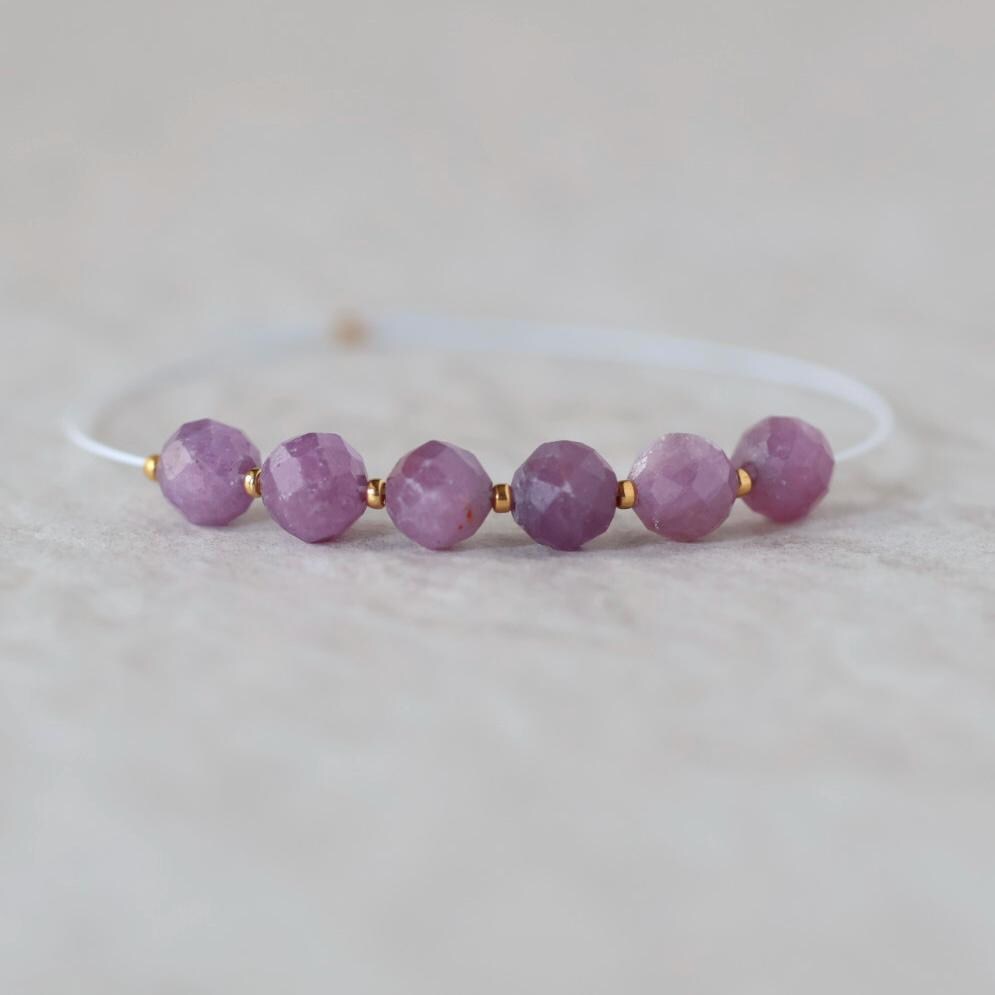 6mm Natural Madagascar Ruby Beads Faceted Round Raw Ruby Gemstone for DIY Jewelry Making Earrings Supplies