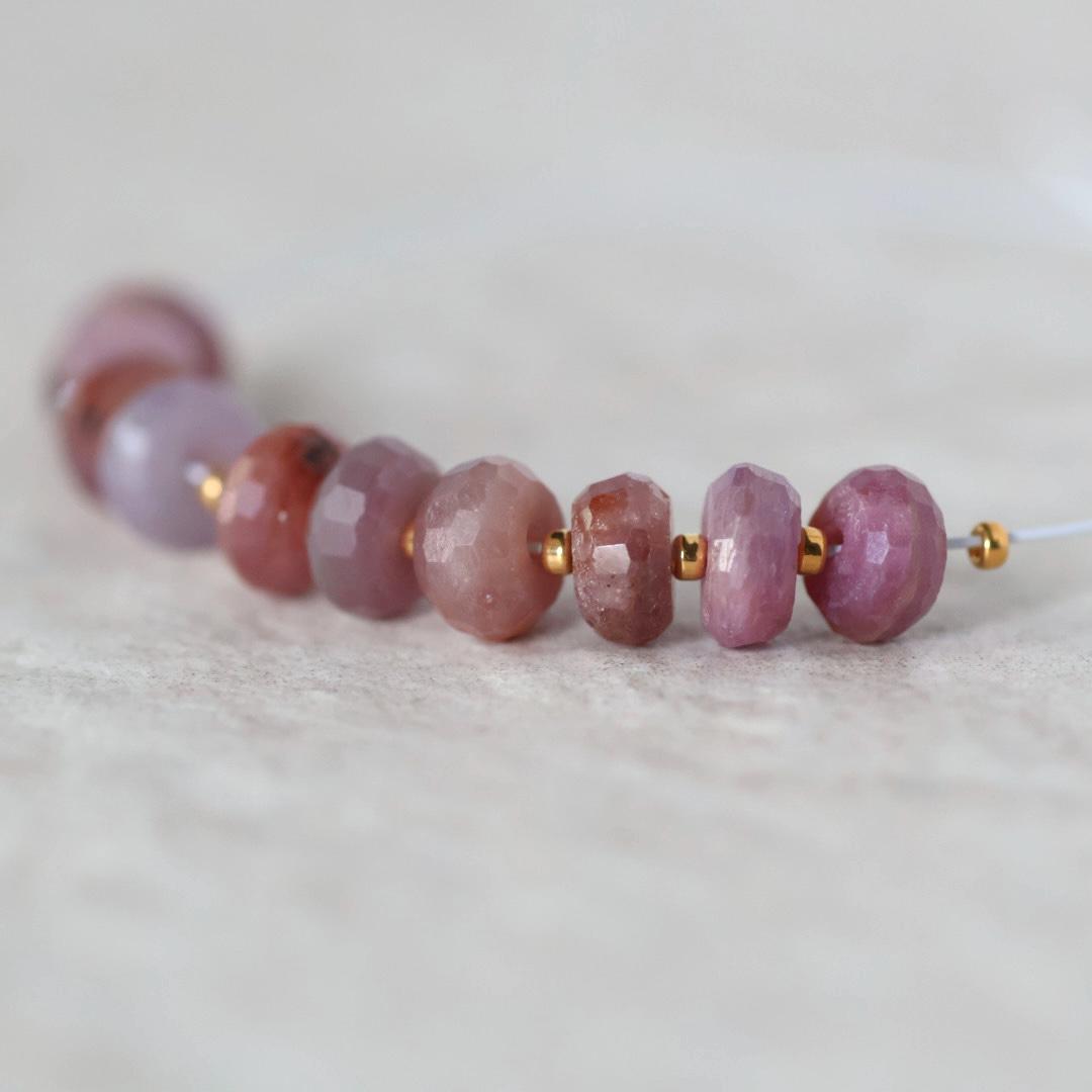 6mm Natural Madagascar Ruby Rondelle Beads Faceted Raw Ruby Gemstone for DIY Jewelry Making Earrings Supplies