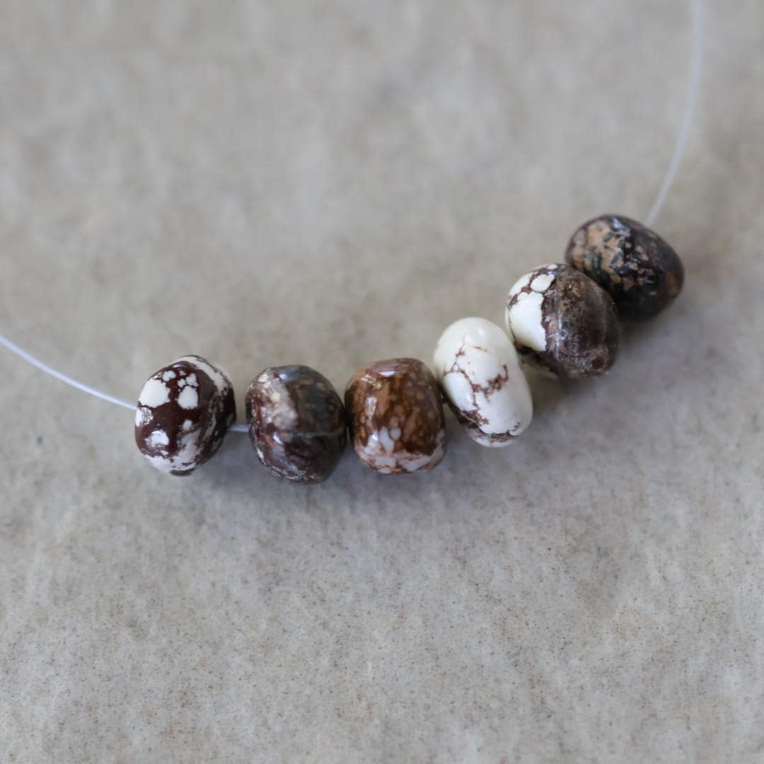 7mm Rare Arizona Wild Horse Magnesite Beads Smooth Rondelle Nuggets Natural Gemstone for DIY Jewelry Making Supplies