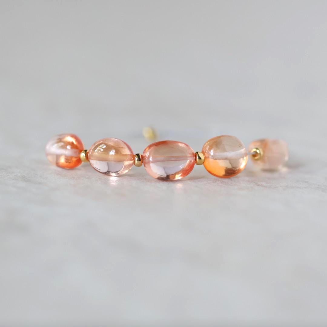 6mm Rare Padparadscha Sapphire Oval Beads Smooth 5 PCs Gemstone for DIY Jewelry Making Supplies Earrings