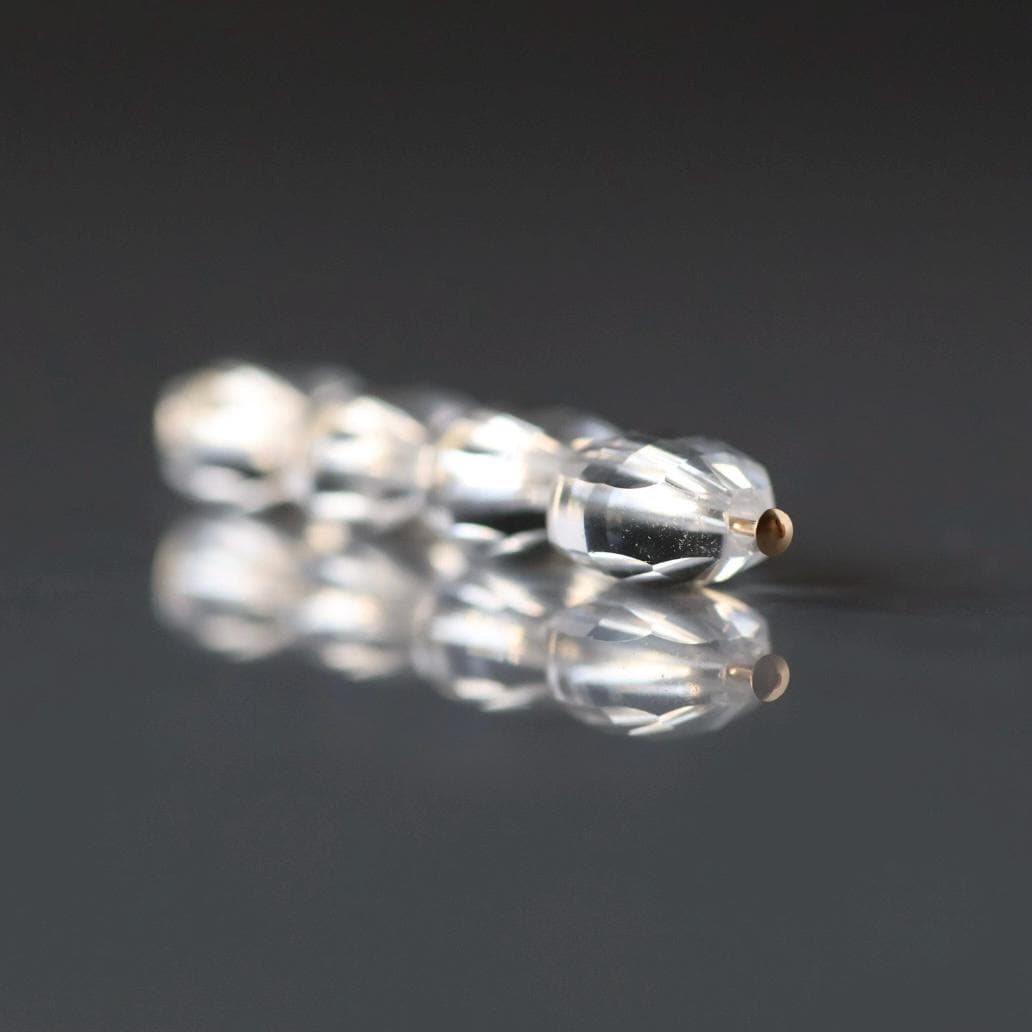 6mm Rock Quartz Beads - Faceted Coin Natural Gemstone 4 Pcs