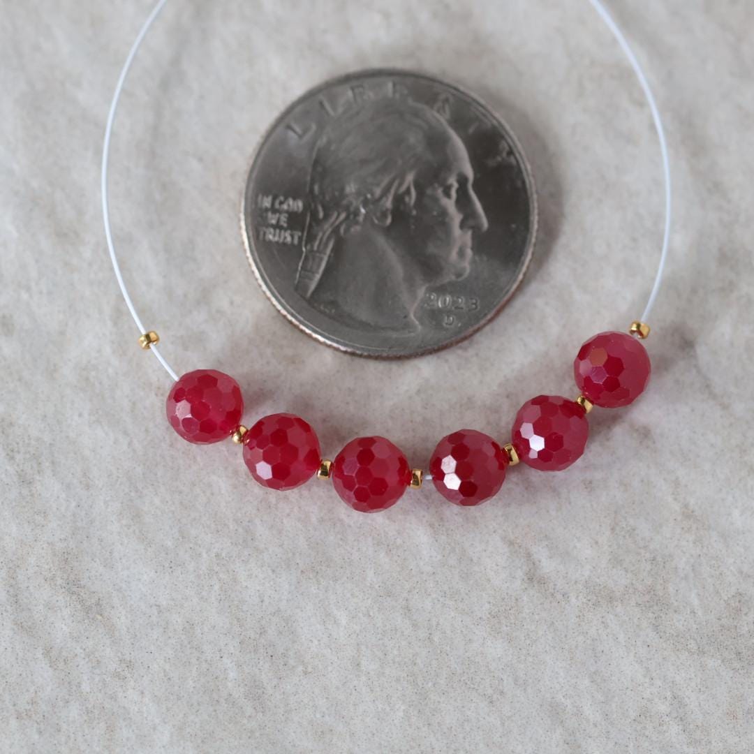 6mm Ruby Beads Faceted Round Lab Ruby Gemstone for DIY Jewelry Making Earrings Supplies