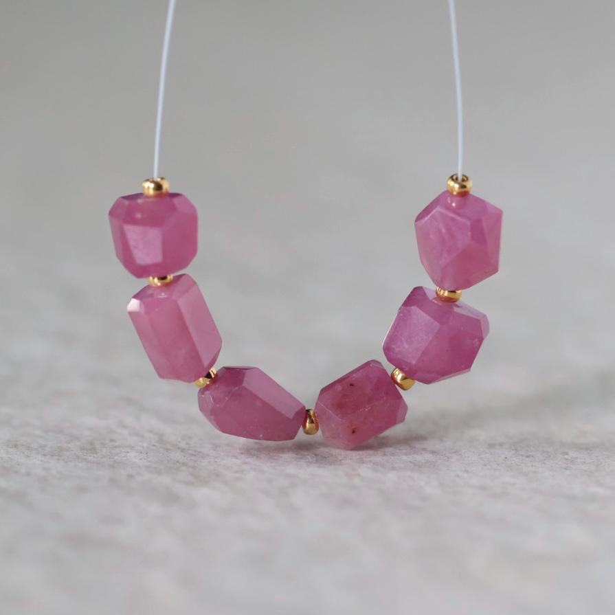 6mm Ruby Nuggets Stone Beads – Faceted Nugget Natural Gemstone