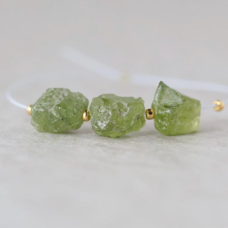 7-10mm Raw Peridot Nugget Beads 3 Pieces Freeform Chunks Rough Gemstone Green For DIY Jewelry Making