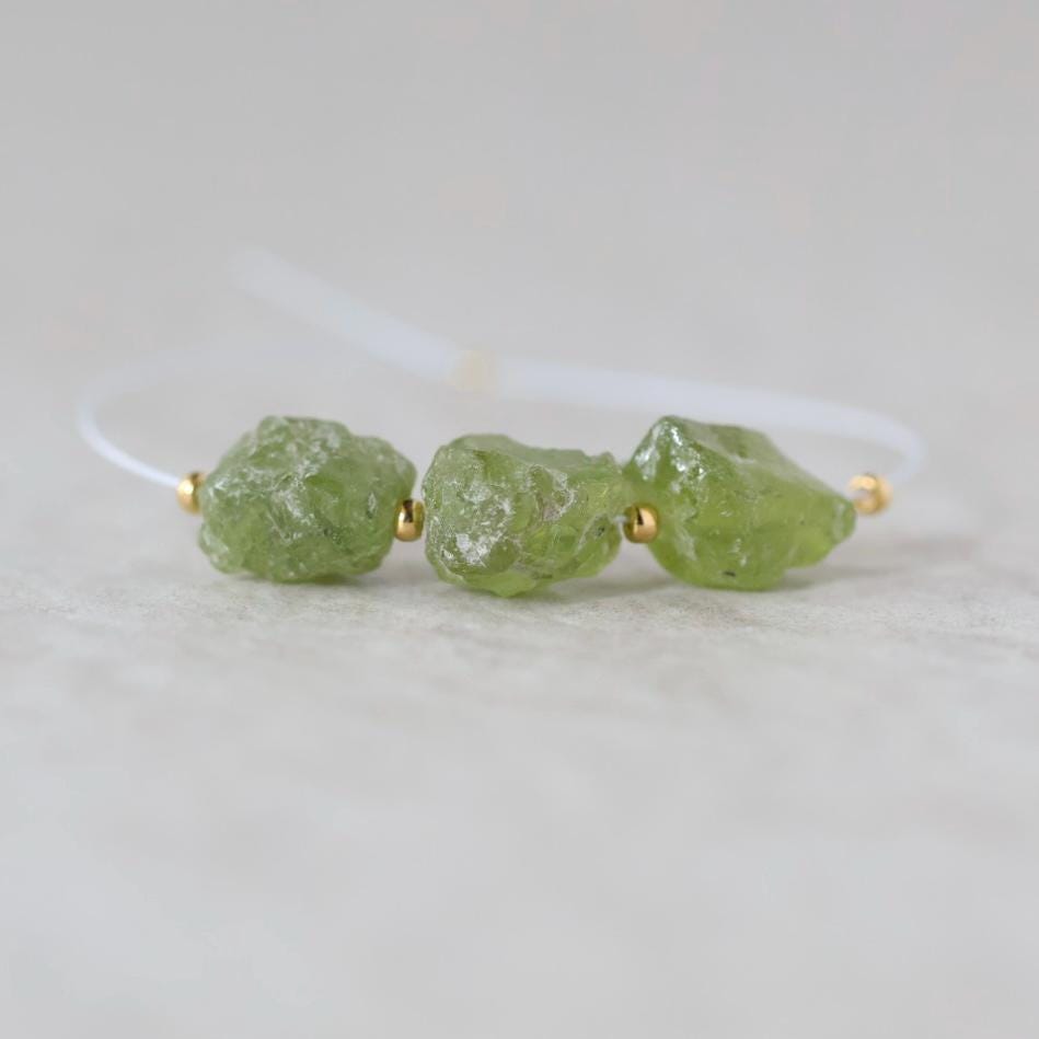 7-10mm Raw Peridot Nugget Beads 3 Pieces Freeform Chunks Rough Gemstone Green For DIY Jewelry Making