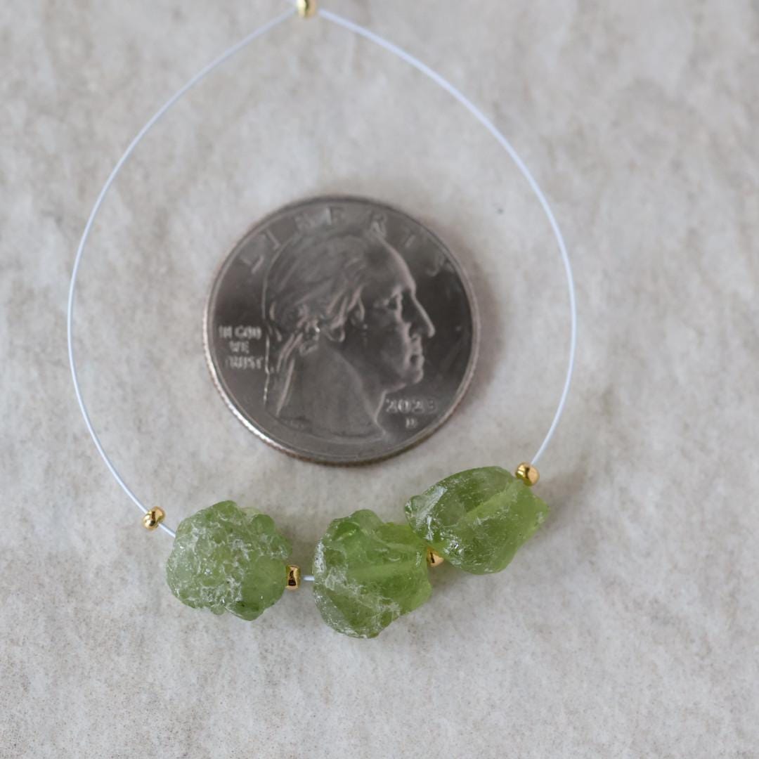 7-10mm Raw Peridot Nugget Beads 3 Pieces Freeform Chunks Rough Gemstone Green For DIY Jewelry Making