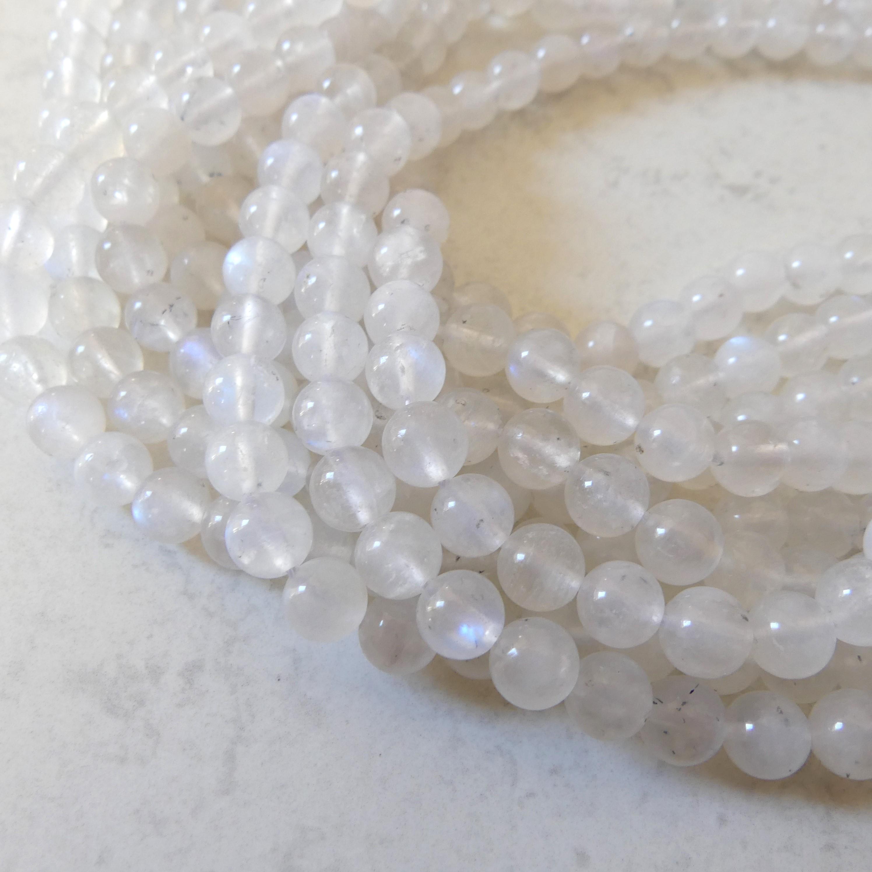 7.5mm Rainbow Moonstone Beads 15" Smooth Moonstone Blue Flash Gemstone Beads Beading Crafter Gift June Birthstone DIY Jewelry