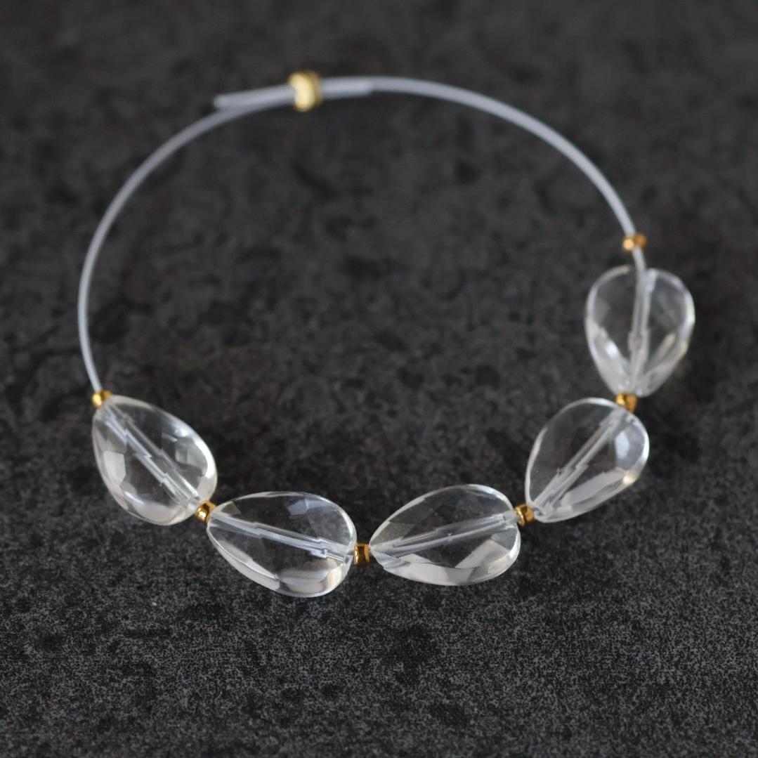 7mm AAA Rock Quartz Faceted Teardrops Beads 5 PCs Clear Crystal Quartz Natural Gemstone for DIY Jewelry Making