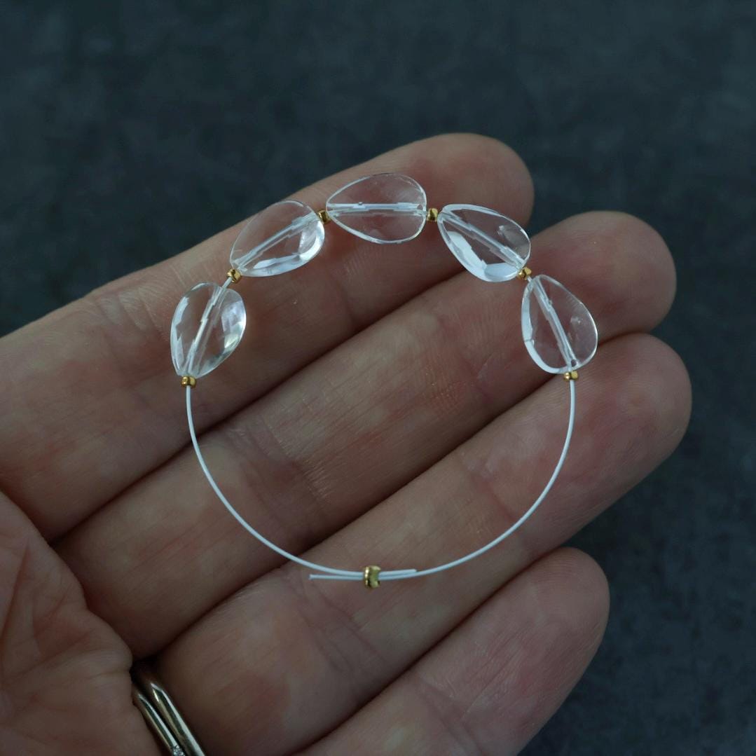 7mm AAA Rock Quartz Faceted Teardrops Beads 5 PCs Clear Crystal Quartz Natural Gemstone for DIY Jewelry Making