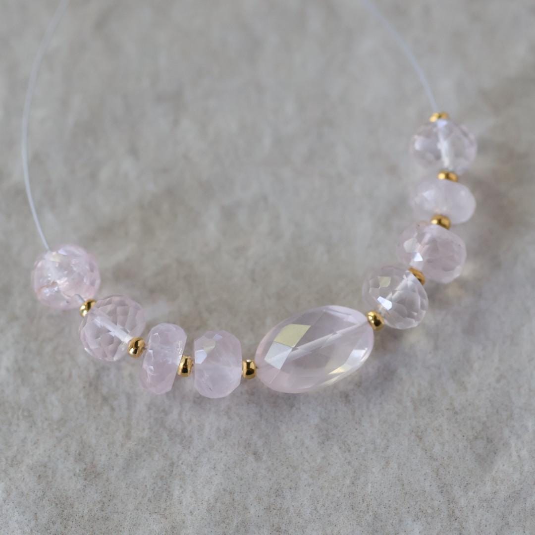 5mm AAA Mozambique Garnet Beads Faceted Rondelle Brazilian Rose Quartz 7mm Natural Gemstone for DIY Jewelry Making