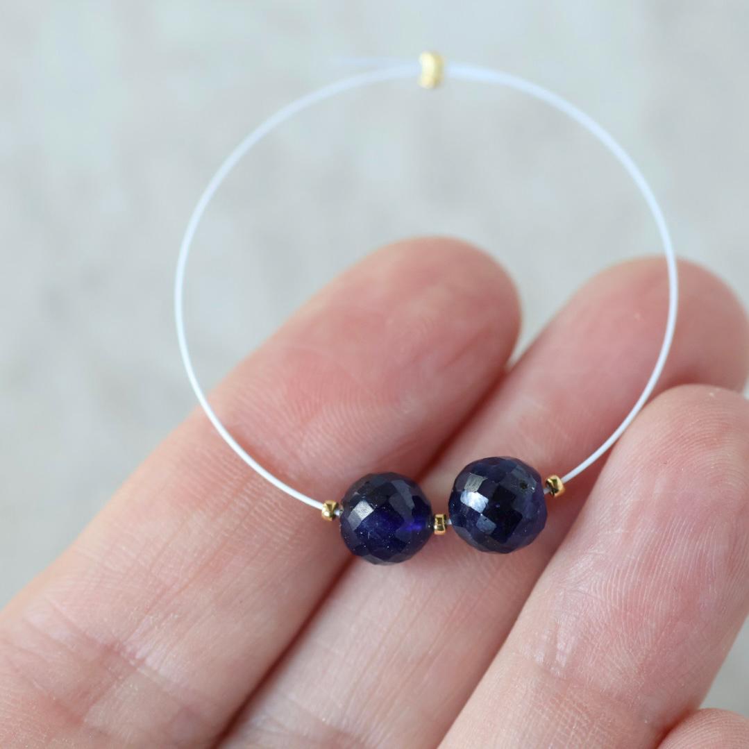 7mm Madagascar Blue Sapphire Beads Round Faceted Natural Gemstone Bead for DIY Jewelry Making
