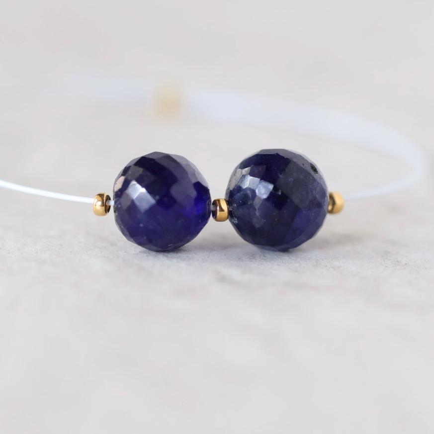 7mm Madagascar Blue Sapphire Beads Round Faceted Natural Gemstone Bead for DIY Jewelry Making