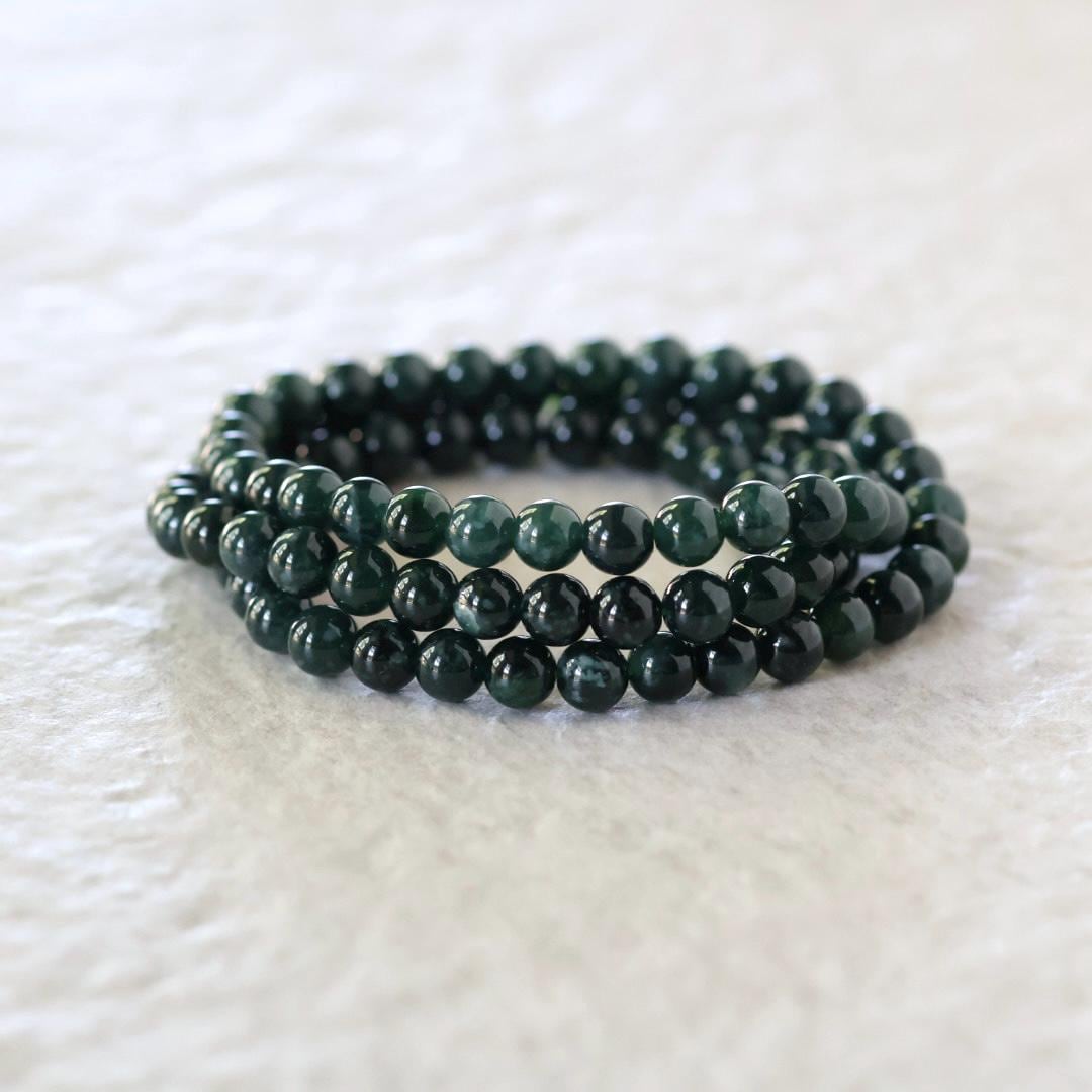7mm Natural AAA Guatemala Jade Beads Jadeite Gemstone Natural Dark Green Jade For DIY Jewelry Making