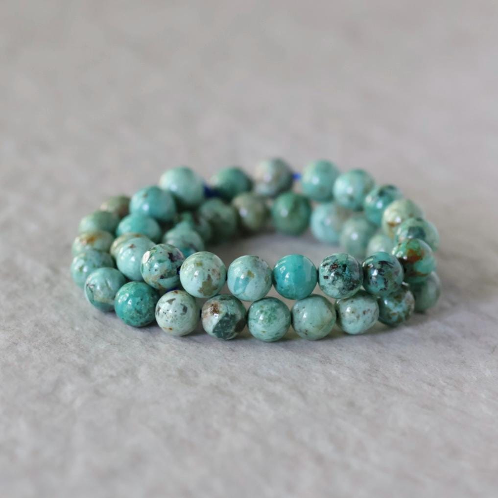 8.5mm AAA Natural Turquoise Beads Smooth Round Genuine Peruvian Turquoise Gemstones For DIY Jewelry Making