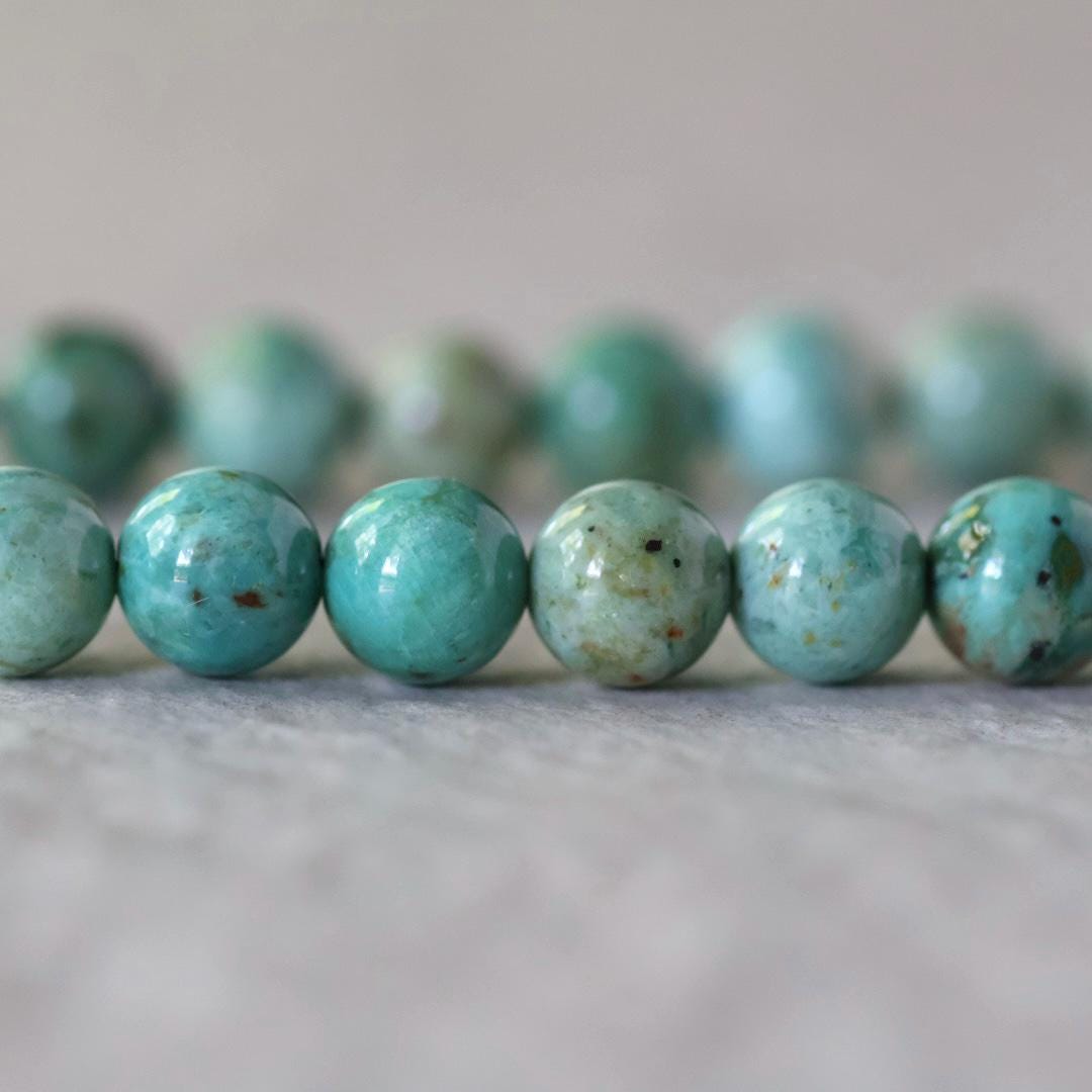 8.5mm AAA Natural Turquoise Beads Smooth Round Genuine Peruvian Turquoise Gemstones For DIY Jewelry Making