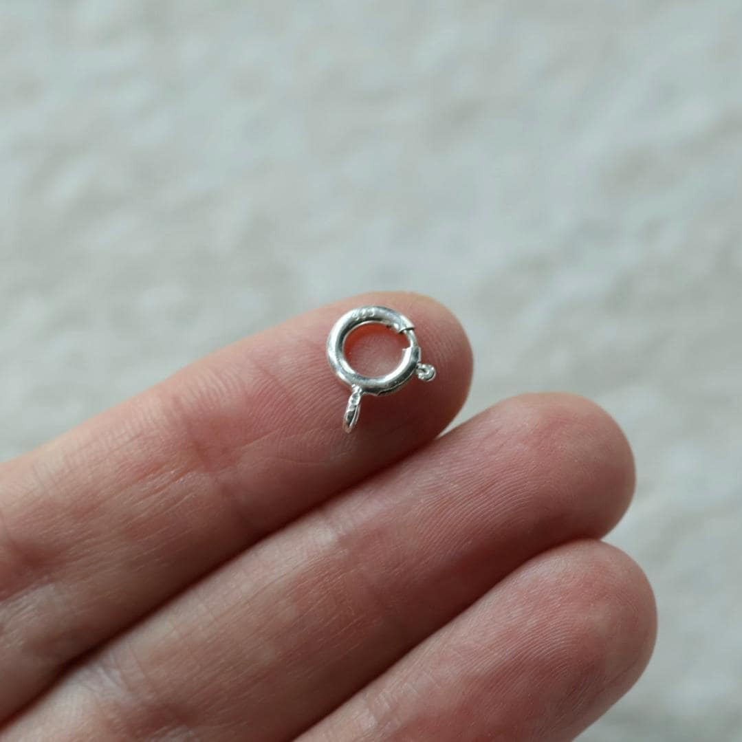 8mm 925 Sterling Silver Spring Ring Clasp Heavy Duty Open Ring for DIY Jewelry Making