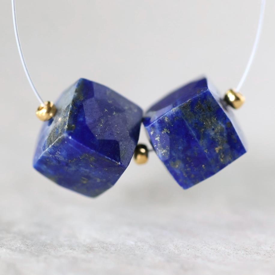 8mm AAA Lapis lazuli Cube Beads Natural Gemstone Beads for DIY Jewelry Making Earrings Supplies
