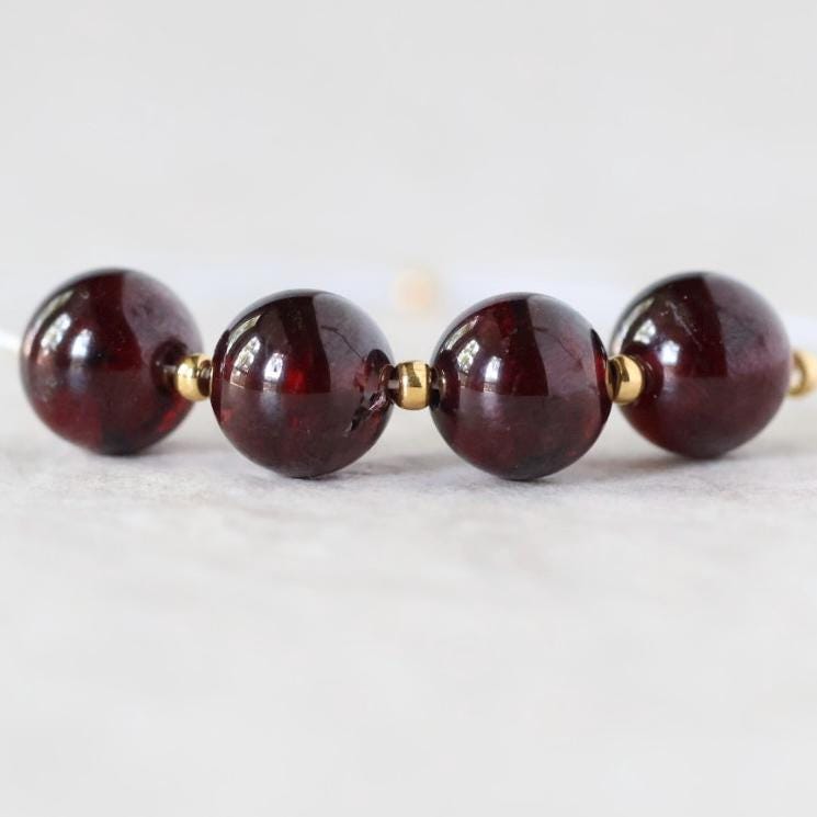 8mm Mozambique Garnet Round Beads Smooth Polished 4 Pcs Natural Gemstone for DIY Jewelry Making Earrings