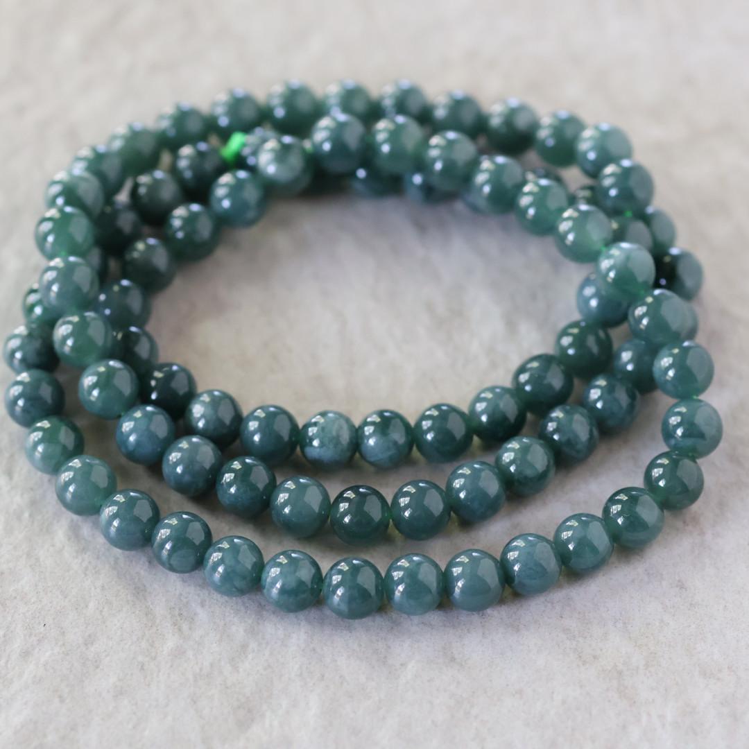 8mm Natural AAA Guatemala Jade Beads Jadeite Gemstone Natural Dark Green Jade For DIY Jewelry Making