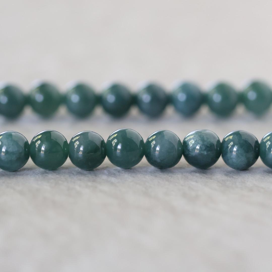 8mm Natural AAA Guatemala Jade Beads Jadeite Gemstone Natural Dark Green Jade For DIY Jewelry Making