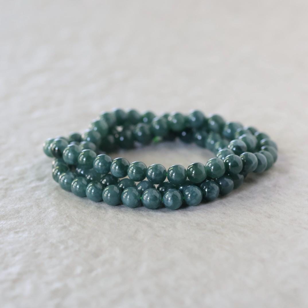 8mm Natural AAA Guatemala Jade Beads Jadeite Gemstone Natural Dark Green Jade For DIY Jewelry Making