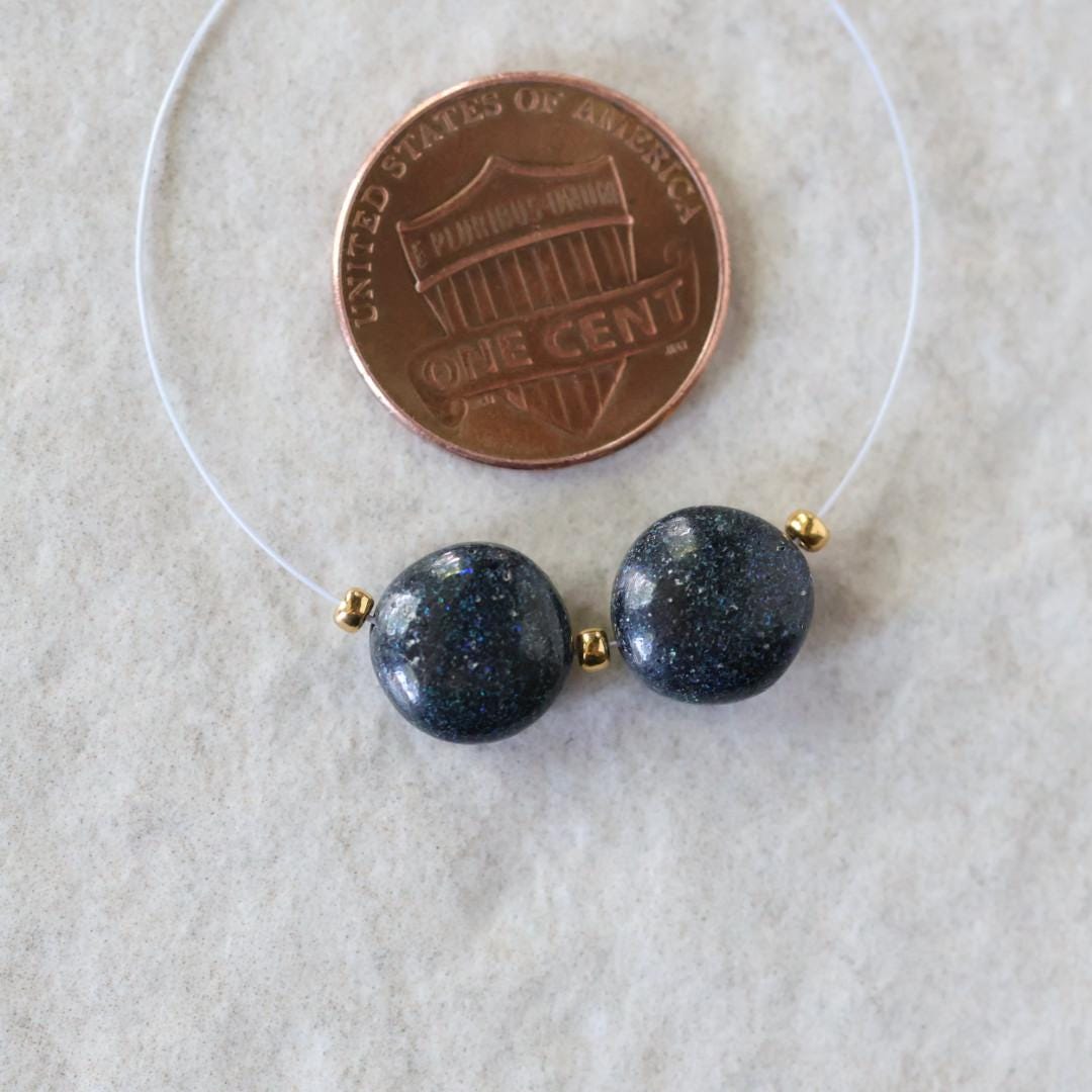 9.5mm Black Matrix Opal Beads Coin Smooth Round Natural Gemstone for DIY Jewelry Making Beading