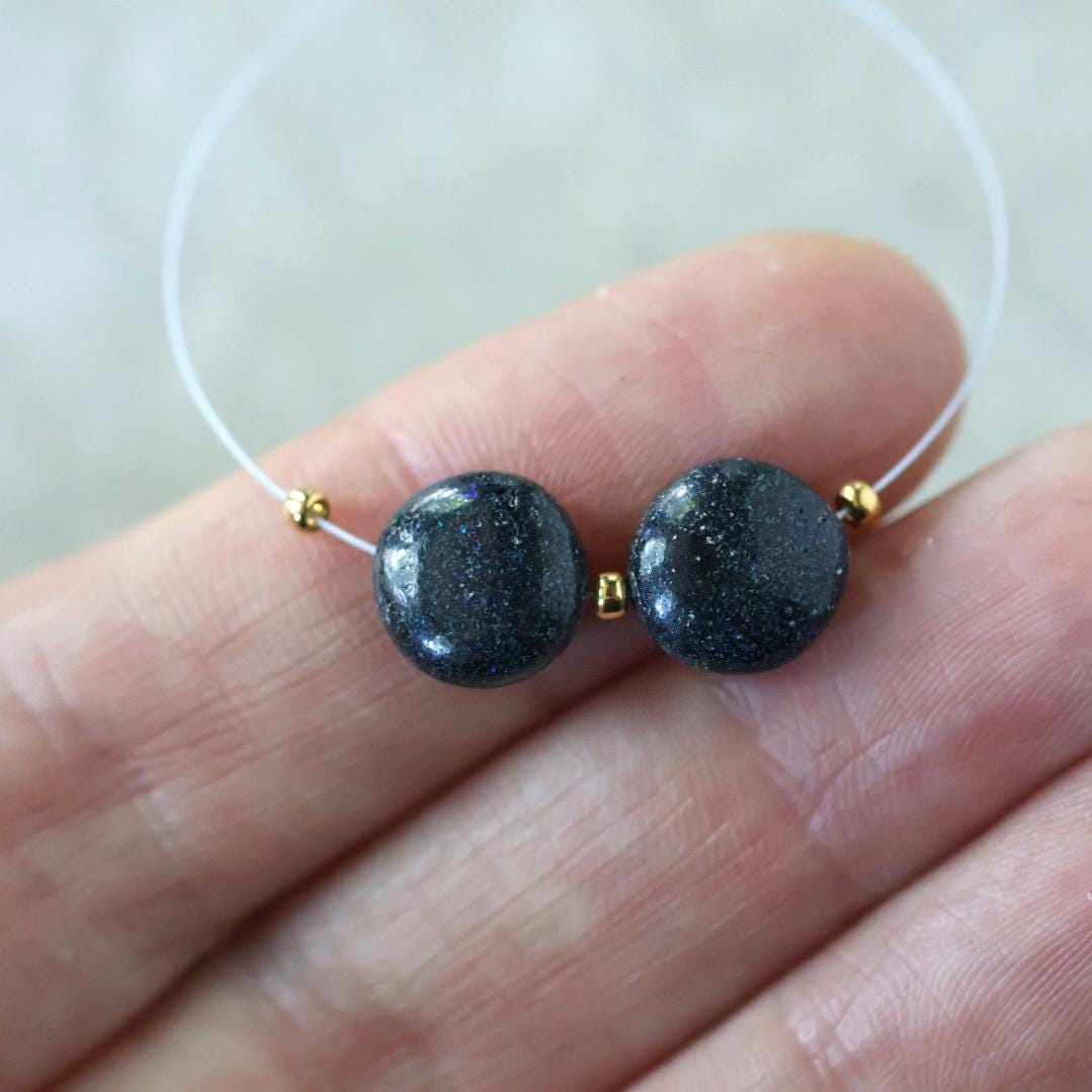 9.5mm Black Matrix Opal Beads Coin Smooth Round Natural Gemstone for DIY Jewelry Making Beading