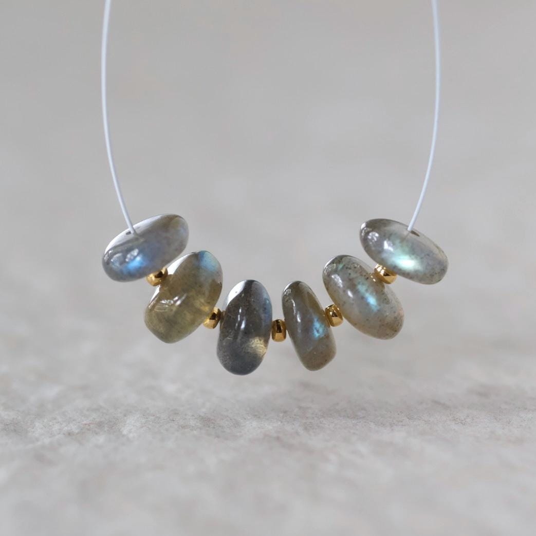 9mm AAA Rainbow Fire Labradorite Beads Smooth Rondelle 6 Pcs Natural Gemstone for DIY Jewelry Making DIY Necklace Earrings