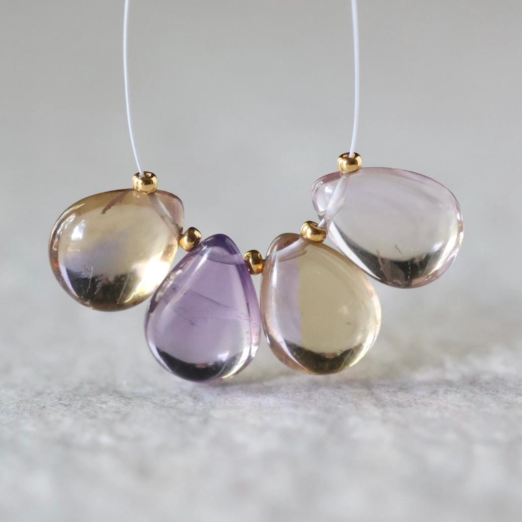 9x13mm AAA Ametrine Briolette Bead Smooth Large Ametrine Teardrops Drops Gemstone Bead for DIY Jewelry Making Necklace Pendant
