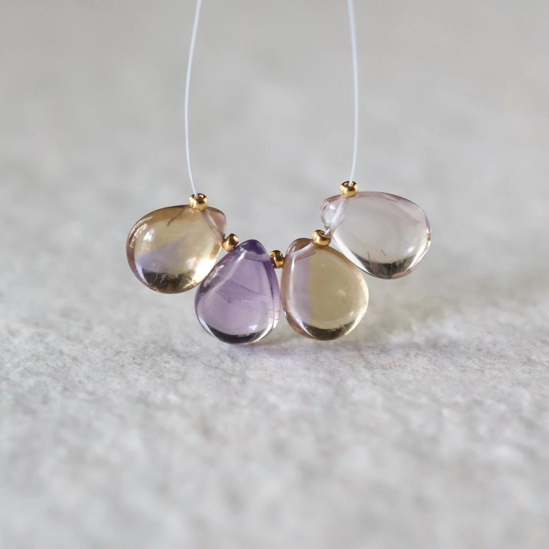 9x13mm AAA Ametrine Briolette Bead Smooth Large Ametrine Teardrops Drops Gemstone Bead for DIY Jewelry Making Necklace Pendant