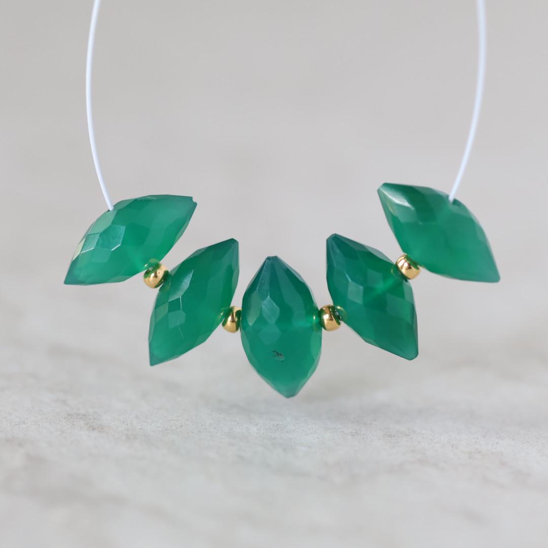 AAA Green Onyx Marquise Beads Faceted Natural Gemstone for DIY Jewelry Making Beading Craft Gift DIY Earrings supplies May Birthstone