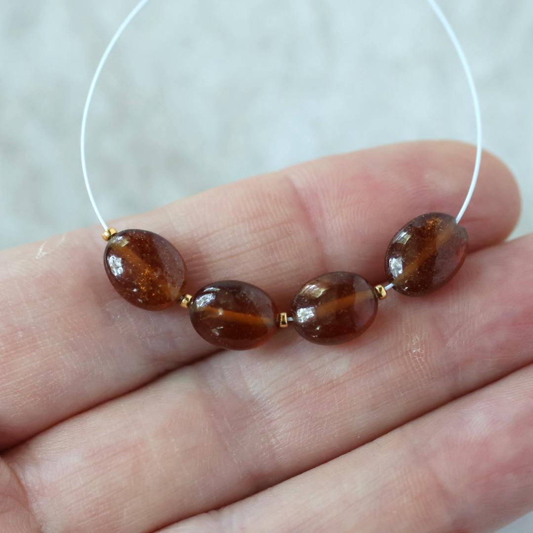 4x6mm Hessonite Garnet Oval Beads – Smooth Natural Gemstone