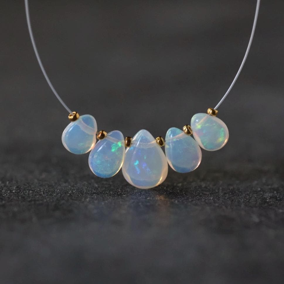 AAA m Ethiopian Opal Briolette Beads Smooth Teardrops Drops Natural Disco Welo Opal For DIY Jewelry Making Earrings