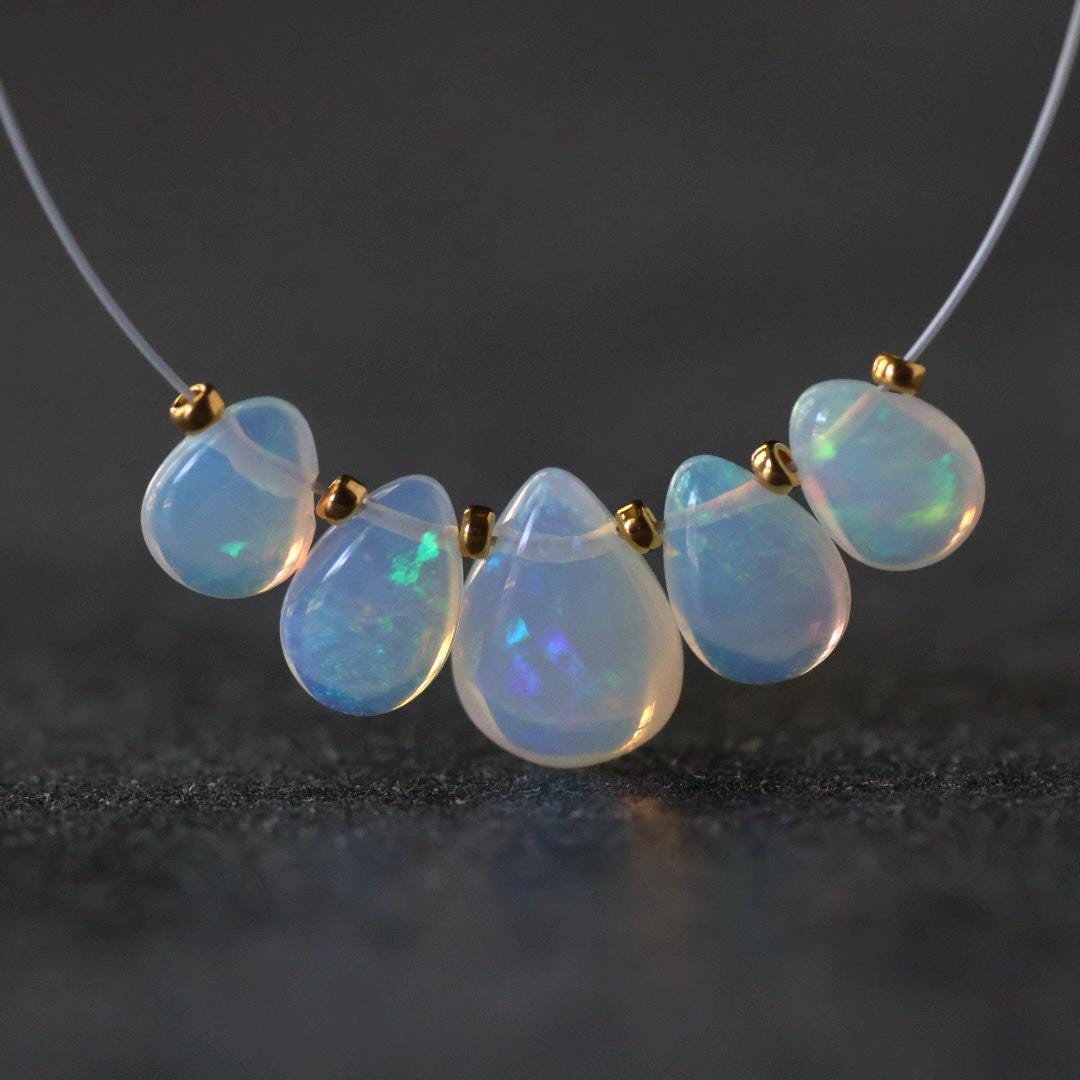 AAA m Ethiopian Opal Briolette Beads Smooth Teardrops Drops Natural Disco Welo Opal For DIY Jewelry Making Earrings