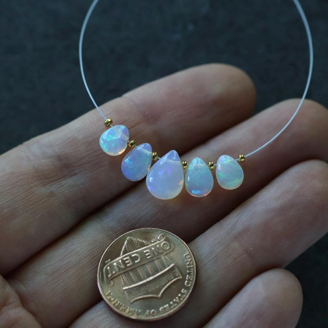 AAA m Ethiopian Opal Briolette Beads Smooth Teardrops Drops Natural Disco Welo Opal For DIY Jewelry Making Earrings
