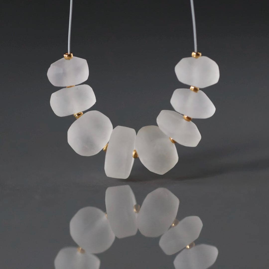 AAA Matte Rock Quartz Beads Frosted 8 PCs Clear Crystal Quartz Genuine Gemstone Beads Jewelry Making Beading Craft Gift April Birthstone