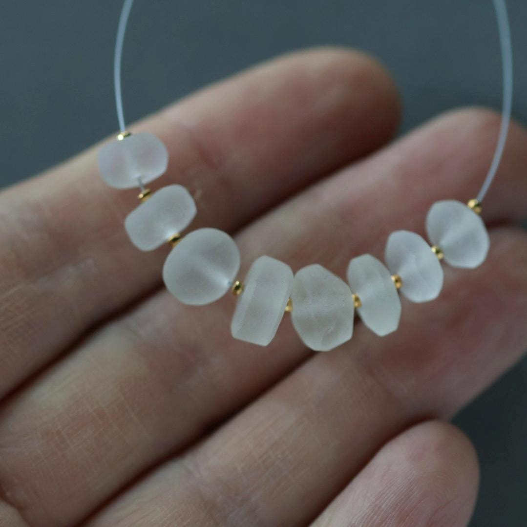 AAA Matte Rock Quartz Beads Frosted 8 PCs Clear Crystal Quartz Genuine Gemstone Beads Jewelry Making Beading Craft Gift April Birthstone