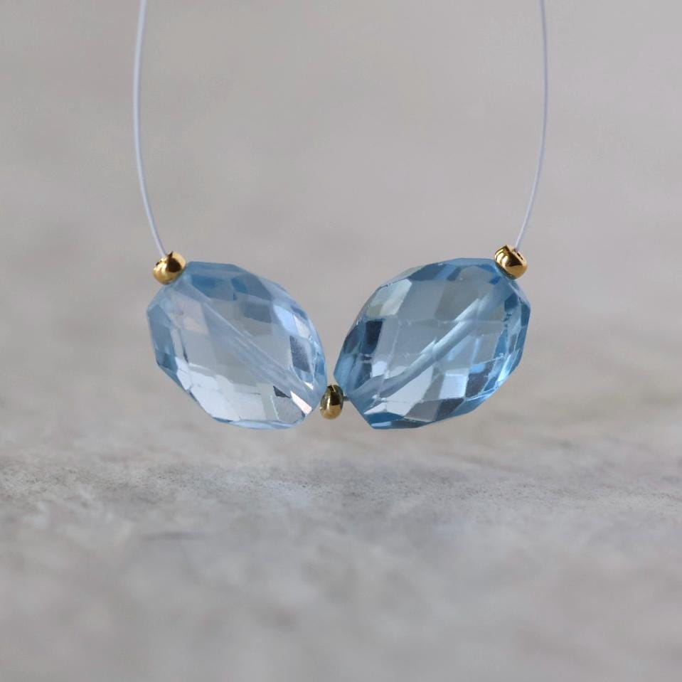 AAA Santa Maria Aquamarine Oval Faceted Beads 12mm Nugget Stone Chunk Gemstone For DIY Jewelry Making Supplies