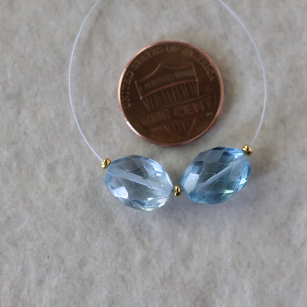 AAA Santa Maria Aquamarine Oval Faceted Beads 12mm Nugget Stone Chunk Gemstone For DIY Jewelry Making Supplies