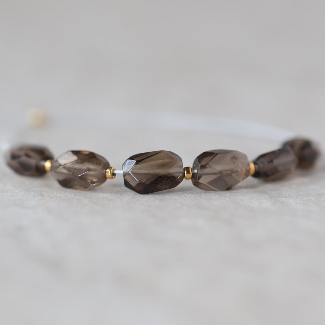 AAA Smoky Quartz Oval Beads Faceted Nuggets 6 PCs 5-8mm Transparent Brown Gemstone Beads Beading Crafter Gift