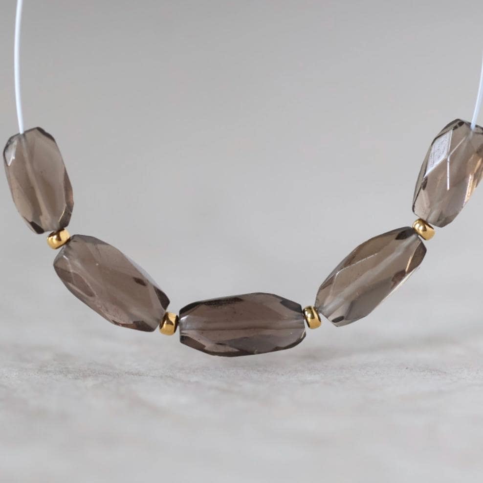 AAA Smoky Quartz Oval Beads Faceted Nuggets 6 PCs 5x7mm Transparent Brown Gemstone Beads Beading Crafter Gift
