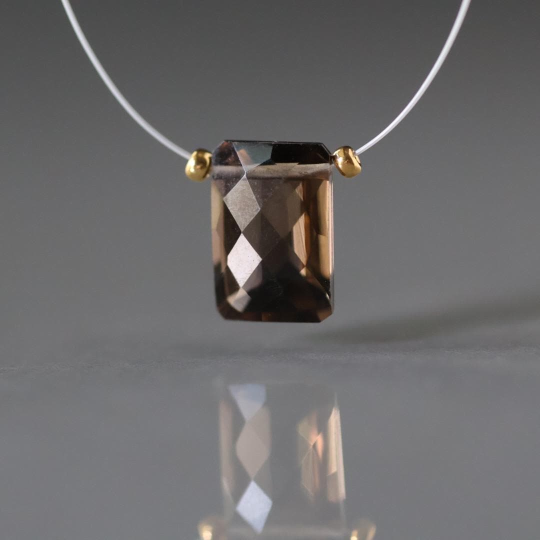 AAA Smoky Quartz Rectangle Bead Faceted Step Cut Briolette Faceted Genuine Bead 1 PC Transparent Brown Gemstone Beads Beading Crafter Gift
