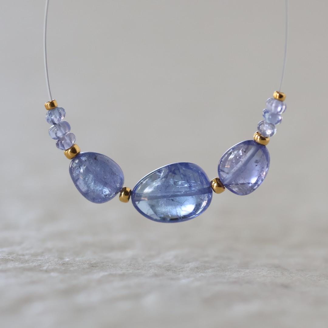 AAA Tanzanite Beads Oval Smooth Rondelle Natural Purple Gemstone For DIY Jewelry Making