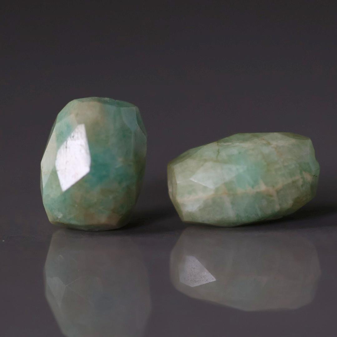 Amazonite Beads - Faceted Nugget Natural Gemstone 4 Pcs