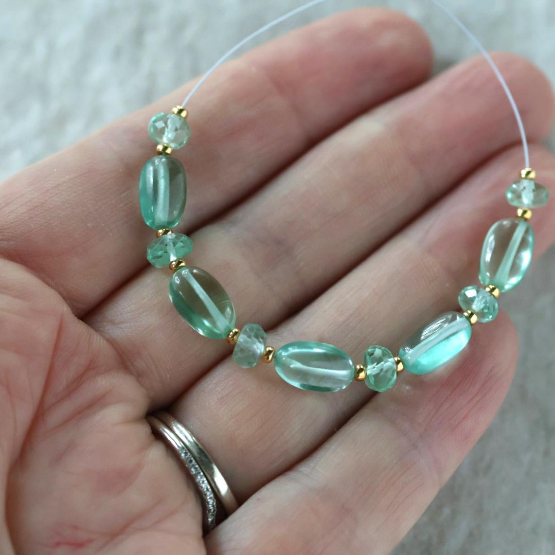 Green Sapphire Beads Smooth Oval 6x9mm 4 PCs Nuggets Genuine Gemstone Beads Jewelry Making Beading Craft Gift September Birthstone