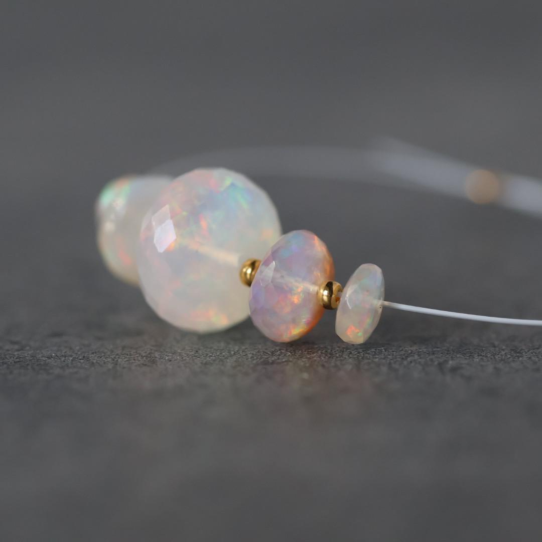 Large 12mm 5mm Ethiopian Opal Beads Natural Disco Welo Opal Natural Gemstone For DIY Jewelry Making