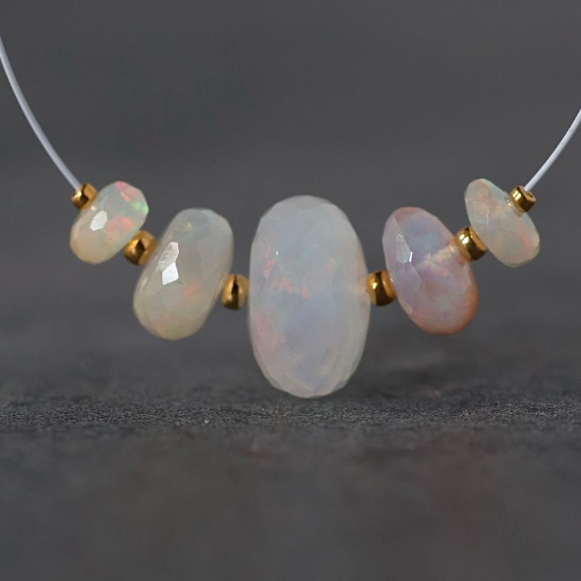 Large 12mm 5mm Ethiopian Opal Beads Natural Disco Welo Opal Natural Gemstone For DIY Jewelry Making